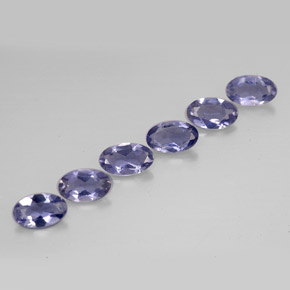 캐럿 천연 바이올렛 블루 아이올라이트 보석, 타원형 컷, 5.1×3.2 mm, VS