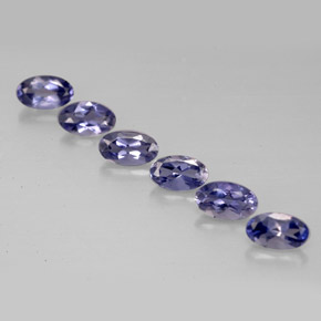 캐럿 천연 바이올렛 블루 아이올라이트 보석, 타원형 컷, 5×3.1 mm, VS