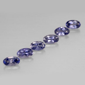 캐럿 천연 바이올렛 블루 아이올라이트 보석, 타원형 컷, 5×3.1 mm, VS
