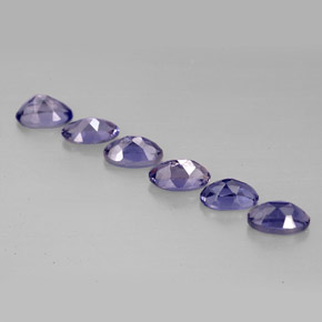 캐럿 천연 바이올렛 블루 아이올라이트 보석, 타원형 컷, 5×3.1 mm, VS
