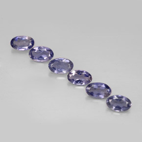 캐럿 천연 바이올렛 블루 아이올라이트 보석, 타원형 컷, 4.9×3 mm, VS