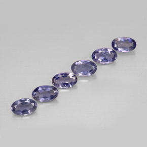 캐럿 천연 바이올렛 블루 아이올라이트 보석, 타원형 컷, 4.9×3 mm, VS