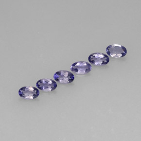 캐럿 천연 바이올렛 블루 아이올라이트 보석, 타원형 컷, 5×3.1 mm, VS