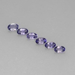 캐럿 천연 바이올렛 블루 아이올라이트 보석, 타원형 컷, 5×3.1 mm, VS