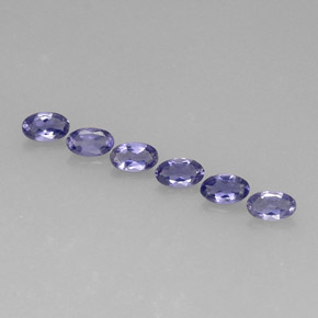 캐럿 천연 바이올렛 블루 아이올라이트 보석, 타원형 컷, 5.1×3.1 mm, VS