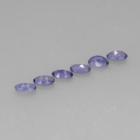 캐럿 천연 바이올렛 블루 아이올라이트 보석, 타원형 컷, 5.1×3.1 mm, VS