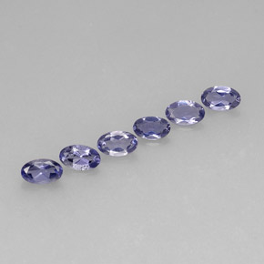 캐럿 천연 바이올렛 블루 아이올라이트 보석, 타원형 컷, 5.1×3.2 mm, VS