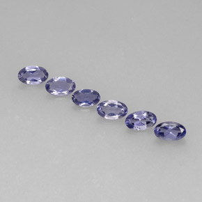 캐럿 천연 바이올렛 블루 아이올라이트 보석, 타원형 컷, 5.1×3.2 mm, VS