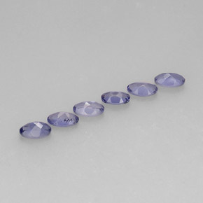 캐럿 천연 바이올렛 블루 아이올라이트 보석, 타원형 컷, 5.1×3.2 mm, VS