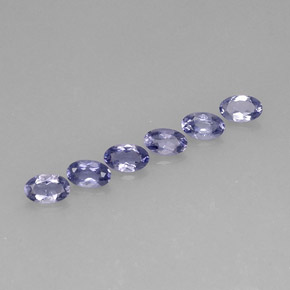 캐럿 천연 바이올렛 블루 아이올라이트 보석, 타원형 컷, 5×3 mm, VS