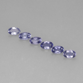 캐럿 천연 바이올렛 블루 아이올라이트 보석, 타원형 컷, 5×3 mm, VS