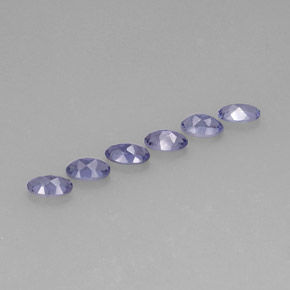 캐럿 천연 바이올렛 블루 아이올라이트 보석, 타원형 컷, 5×3 mm, VS