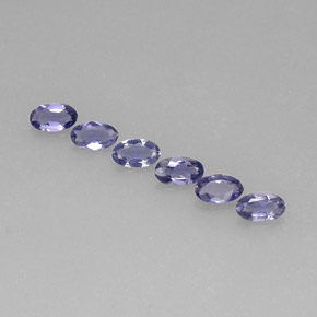 캐럿 천연 바이올렛 블루 아이올라이트 보석, 타원형 컷, 5.1×3.1 mm, VS