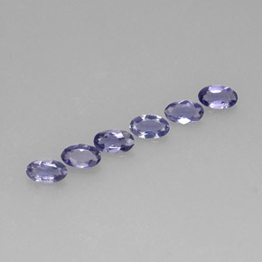 캐럿 천연 바이올렛 블루 아이올라이트 보석, 타원형 컷, 5.1×3.1 mm, VS