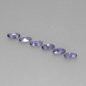 캐럿 천연 바이올렛 블루 아이올라이트 보석, 타원형 컷, 5.1×3.1 mm, VS