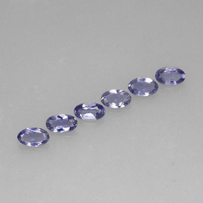 캐럿 천연 바이올렛 블루 아이올라이트 보석, 타원형 컷, 5×3 mm, VS