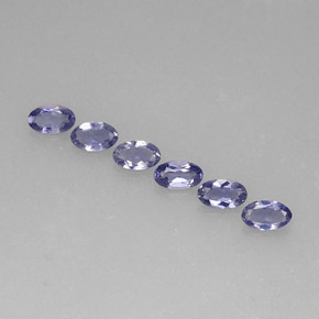 캐럿 천연 바이올렛 블루 아이올라이트 보석, 타원형 컷, 5×3 mm, VS
