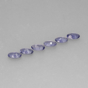 캐럿 천연 바이올렛 블루 아이올라이트 보석, 타원형 컷, 5×3 mm, VS