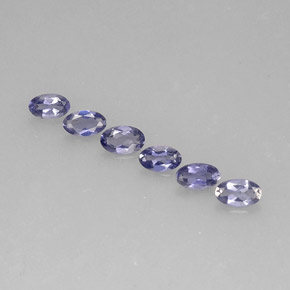 캐럿 천연 바이올렛 블루 아이올라이트 보석, 타원형 컷, 5.1×3 mm, VS