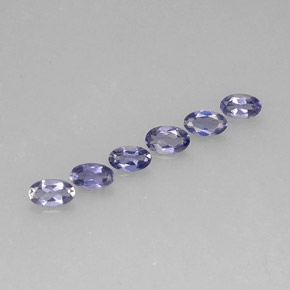 캐럿 천연 바이올렛 블루 아이올라이트 보석, 타원형 컷, 5.1×3 mm, VS