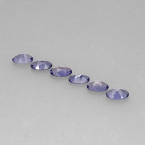 캐럿 천연 바이올렛 블루 아이올라이트 보석, 타원형 컷, 5.1×3 mm, VS