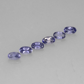 캐럿 천연 바이올렛 블루 아이올라이트 보석, 타원형 컷, 5.1×3.2 mm, VS