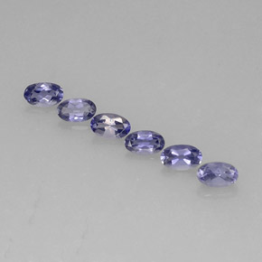 캐럿 천연 바이올렛 블루 아이올라이트 보석, 타원형 컷, 5.1×3.2 mm, VS