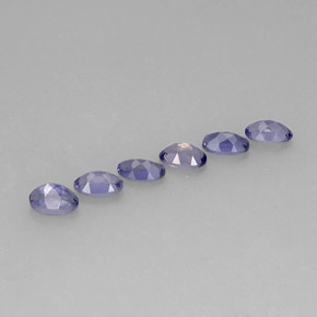 캐럿 천연 바이올렛 블루 아이올라이트 보석, 타원형 컷, 5.1×3.2 mm, VS