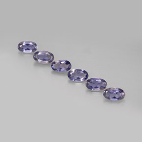 캐럿 천연 바이올렛 블루 아이올라이트 보석, 타원형 컷, 5.1×3.1 mm, VS