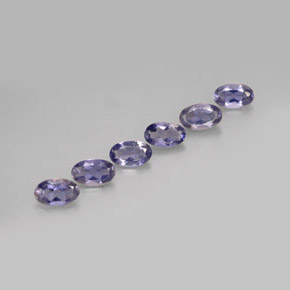캐럿 천연 바이올렛 블루 아이올라이트 보석, 타원형 컷, 5.1×3.1 mm, VS