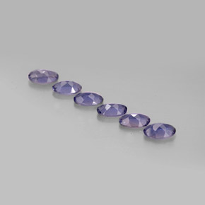 캐럿 천연 바이올렛 블루 아이올라이트 보석, 타원형 컷, 5.1×3.1 mm, VS