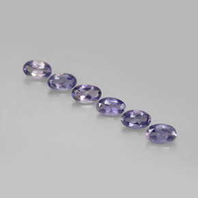 캐럿 천연 바이올렛 블루 아이올라이트 보석, 타원형 컷, 4.9×3.1 mm, VS