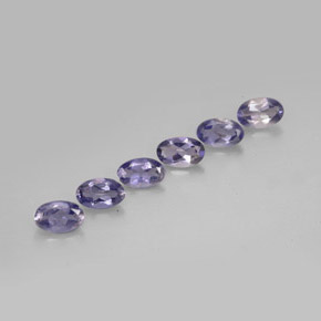 캐럿 천연 바이올렛 블루 아이올라이트 보석, 타원형 컷, 4.9×3.1 mm, VS
