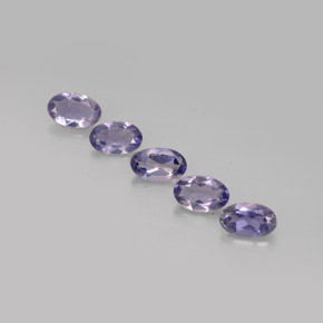 캐럿 천연 바이올렛 블루 아이올라이트 보석, 타원형 컷, 5.2×3.3 mm, VS