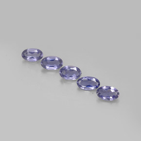 캐럿 천연 바이올렛 블루 아이올라이트 보석, 타원형 컷, 5×3.2 mm, VS