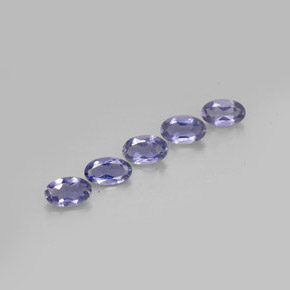 캐럿 천연 바이올렛 블루 아이올라이트 보석, 타원형 컷, 5×3.2 mm, VS