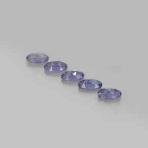 캐럿 천연 바이올렛 블루 아이올라이트 보석, 타원형 컷, 5×3.2 mm, VS