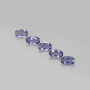 캐럿 천연 바이올렛 블루 아이올라이트 보석, 타원형 컷, 5×3.2 mm, VS
