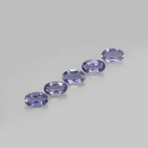 캐럿 천연 바이올렛 블루 아이올라이트 보석, 타원형 컷, 5×3.2 mm, VS