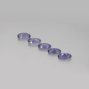 캐럿 천연 바이올렛 블루 아이올라이트 보석, 타원형 컷, 5×3.2 mm, VS