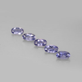 캐럿 천연 바이올렛 블루 아이올라이트 보석, 타원형 컷, 5×2.9 mm, VS