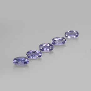 캐럿 천연 바이올렛 블루 아이올라이트 보석, 타원형 컷, 5×2.9 mm, VS