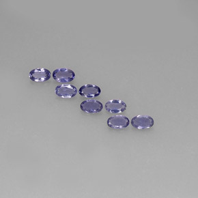 캐럿 천연 바이올렛 블루 아이올라이트 보석, 타원형 컷, 5×3.1 mm, VS