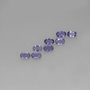 캐럿 천연 바이올렛 블루 아이올라이트 보석, 타원형 컷, 5×3.1 mm, VS