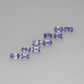 1.93캐럿 천연 바이올렛 블루 아이올라이트 보석, 타원형 컷, 5×3.2 mm, VS