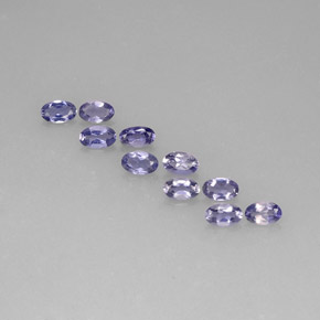 1.93캐럿 천연 바이올렛 블루 아이올라이트 보석, 타원형 컷, 5×3.2 mm, VS
