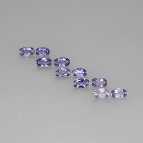 캐럿 천연 바이올렛 블루 아이올라이트 보석, 타원형 컷, 5.1×3 mm, VS