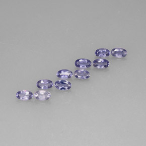 캐럿 천연 바이올렛 블루 아이올라이트 보석, 타원형 컷, 5.1×3 mm, VS