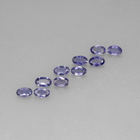 캐럿 천연 바이올렛 블루 아이올라이트 보석, 타원형 컷, 5.1×3.1 mm, VS