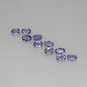 캐럿 천연 바이올렛 블루 아이올라이트 보석, 타원형 컷, 5.1×3.1 mm, VS